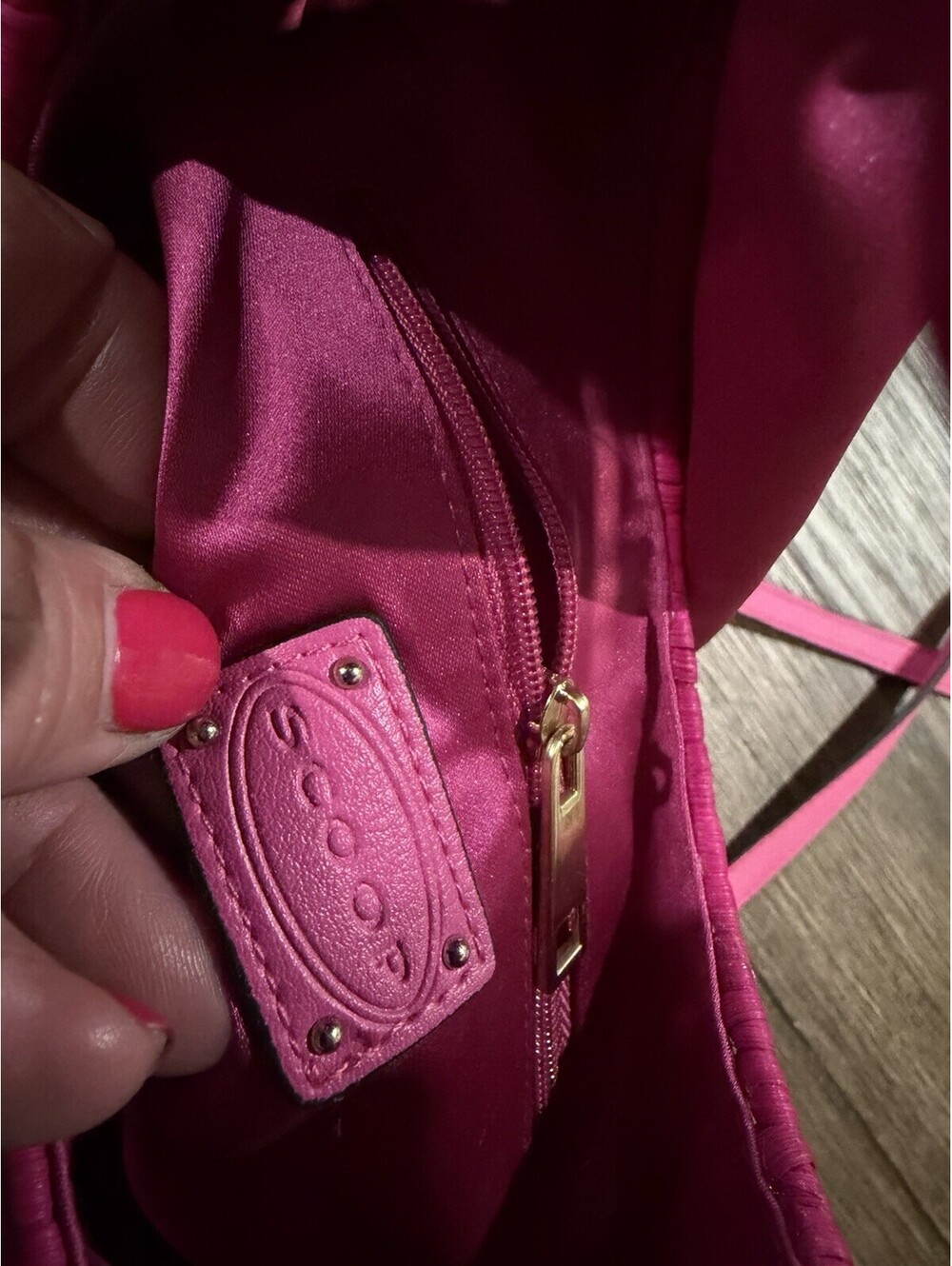 Cocco Pink Woven Handle Handbag with Satin Accent
